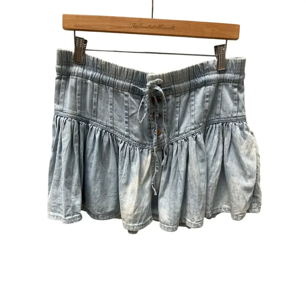 Free People We the Free Roselle Denim Mini Skirt Size L